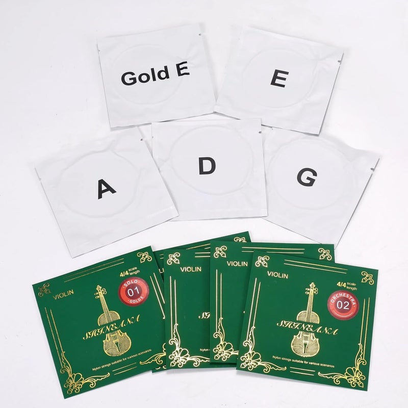 YWYLL Violin Strings 4/4 Full Set, 4/4 Violin Strings Replacement,Long-Lasting Durability & Rich Tone - Handcrafted with Premium Materials- For All Levels (4/4 Nylon+Gold E) - Image 5
